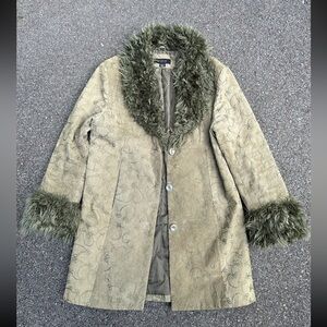 Static Penny Lane coat green embroidered afghan jacket